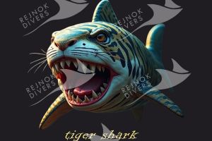 Tričko pánské s potiskem - angry tiger-shark