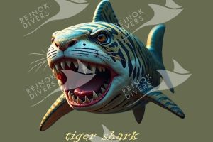 Tričko pánské s potiskem - angry tiger-shark