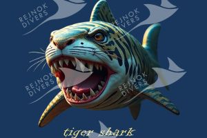Tričko pánské s potiskem - angry tiger-shark