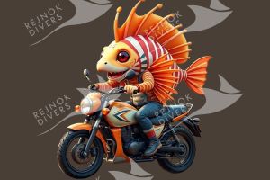 Tričko pánské s potiskem - lionfish biker