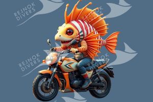 Tričko pánské s potiskem - lionfish biker