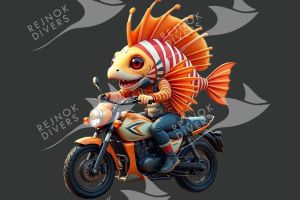 Tričko pánské s potiskem - lionfish biker