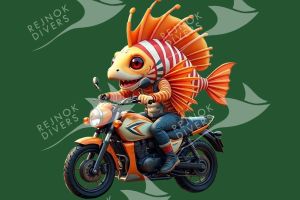 Tričko pánské s potiskem - lionfish biker