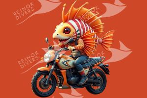 Tričko pánské s potiskem - lionfish biker