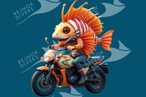 Tričko pánské s potiskem - lionfish biker
