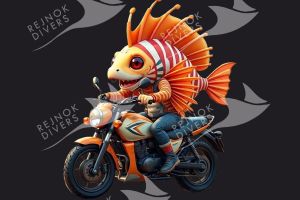 Tričko dámské s potiskem - lionfish biker