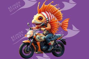Tričko dámské s potiskem - lionfish biker