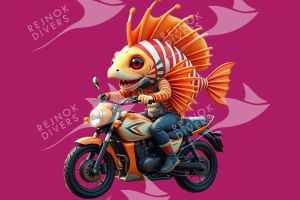 Tričko dámské s potiskem - lionfish biker