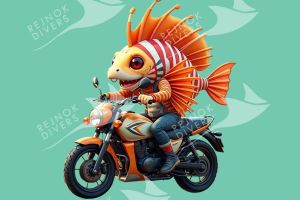 Tričko dámské s potiskem - lionfish biker